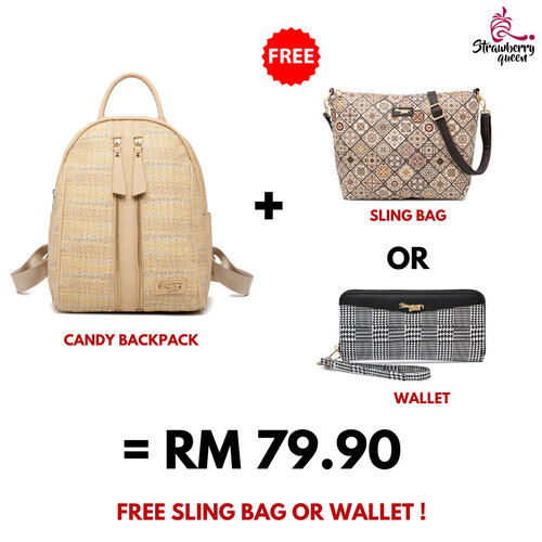 CANDY BACKPACK - RATTAN BW, BEIGE